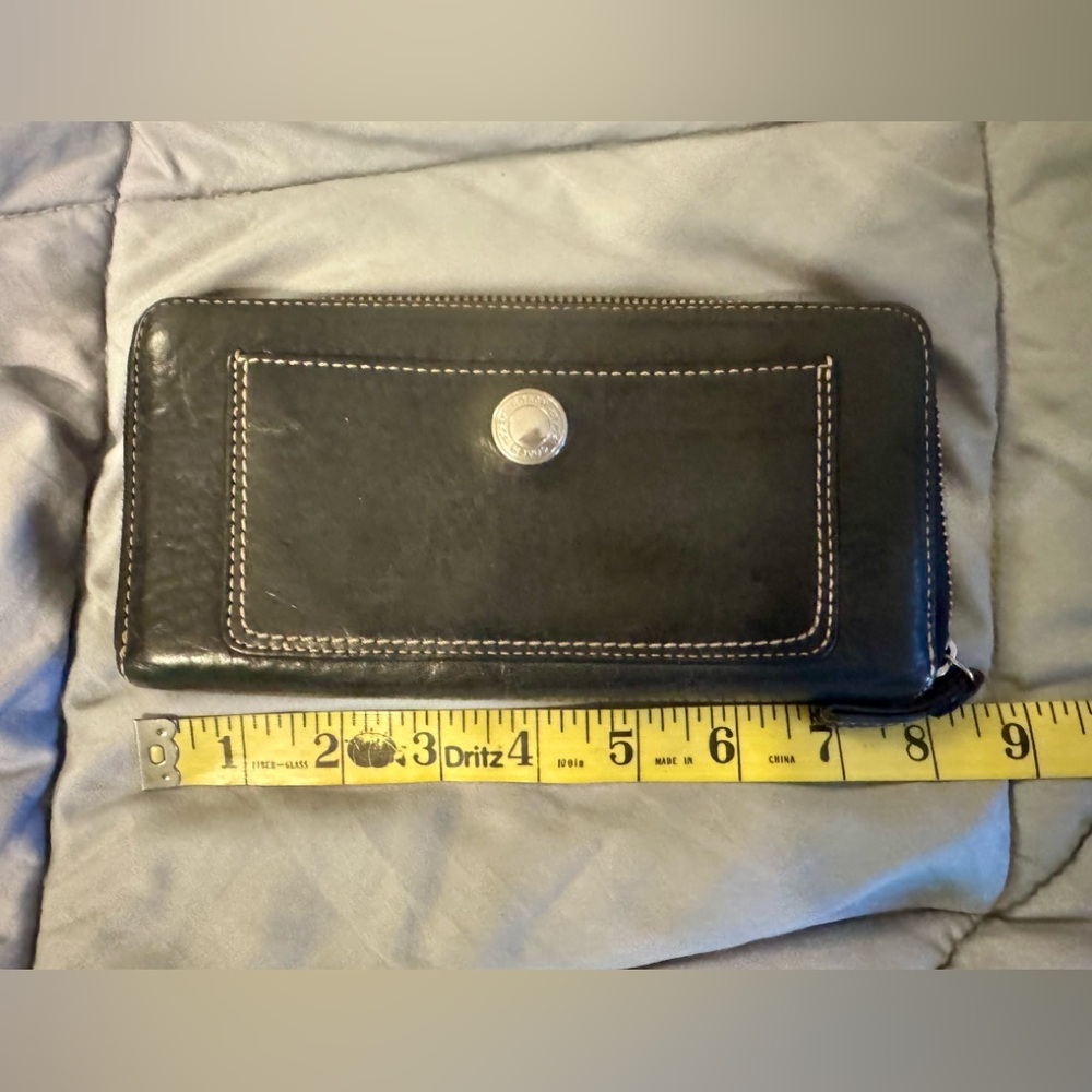 Coach Vintage Chelsea Black Pebble Leather Zip Around AccordionWallet - Picture 3 of 10